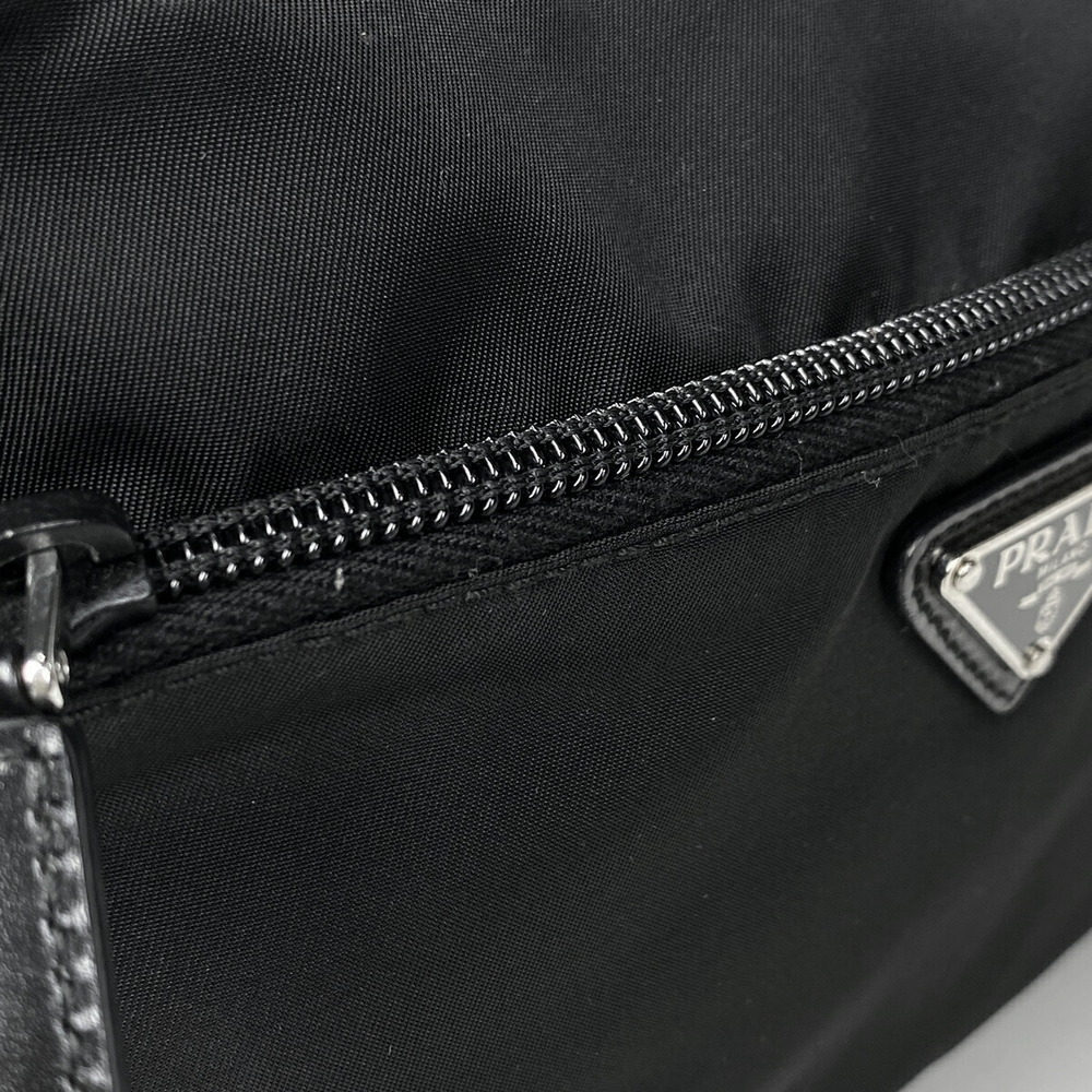 Prada Logo Plate Shoulder Bag Crossbody Nero Black - Picture 3 of 6